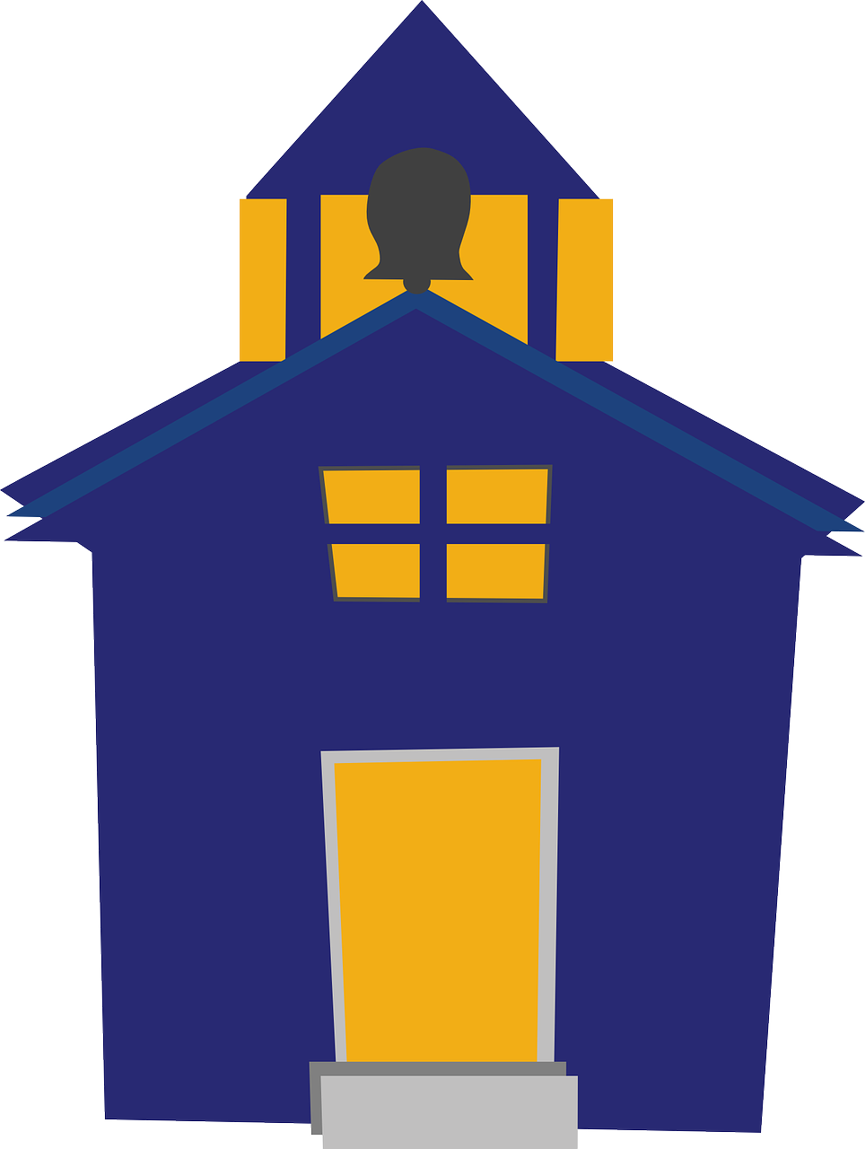 Building - Clip - Art - Capybara - Clipart - Church - Blue School Clip Art (964x1280), Png Download