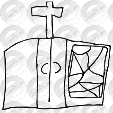 Church Outline For Classroom Therapy Use Great Church - Classroom (380x380), Png Download