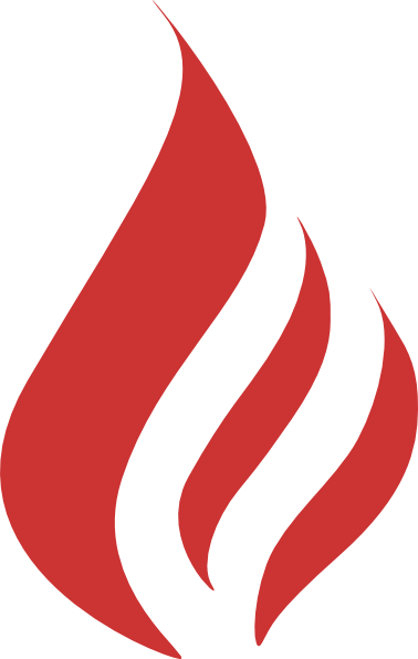 Red Logo With Fire (378x596), Png Download