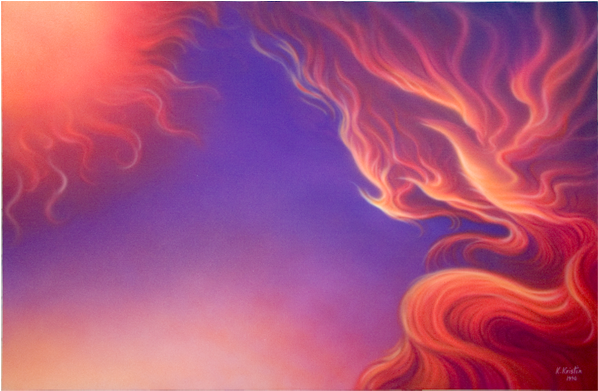 Fire Dragons - Modern Art (600x480), Png Download