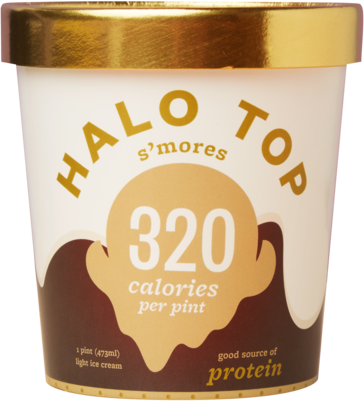 Halo Top, S'mores Ice Cream, Pint - Halo Ice Cream S Mores (364x401), Png Download