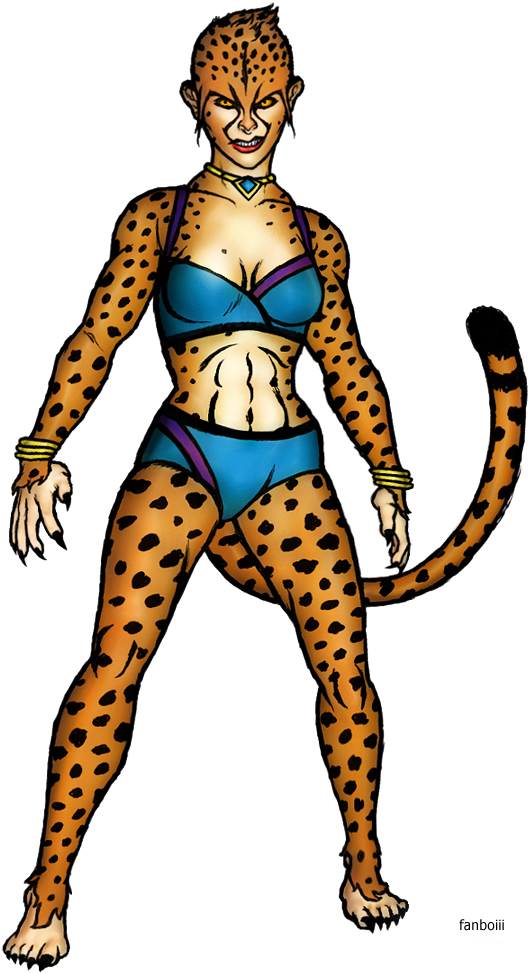 Cheetah Dc Png Jpg Free Stock - Dc Comics Cheetah Design (570x977), Png Download