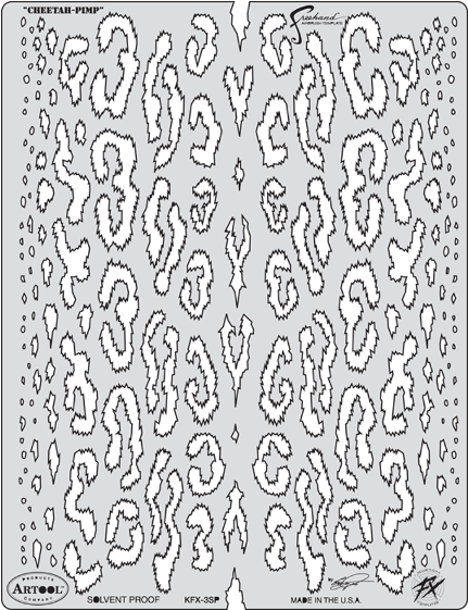 Artool Kustom Fx Template - Cheetah Stencils (470x600), Png Download