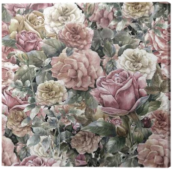 Watercolor Painting Of Flowers, Rose , Seamless Pattern - Watercolor Painting (400x400), Png Download