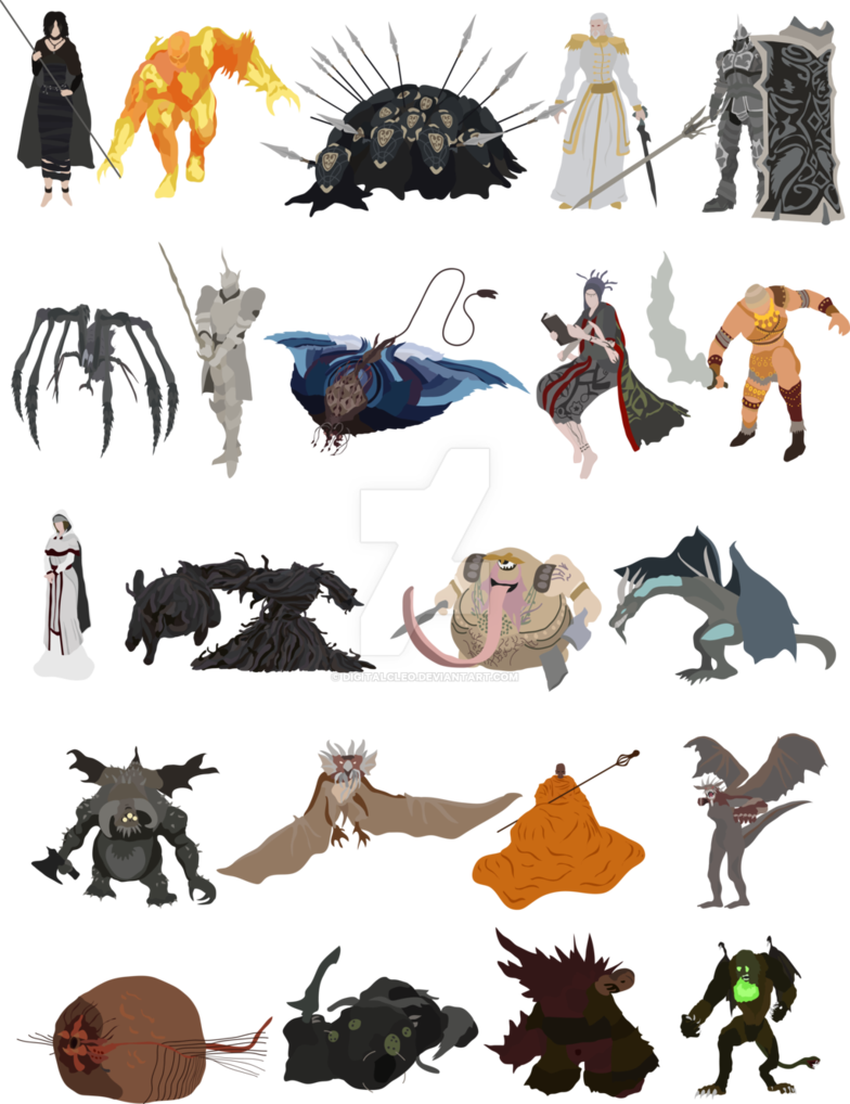 Clipart Sword Dark Souls - Dark Souls All Demons (784x1018), Png Download