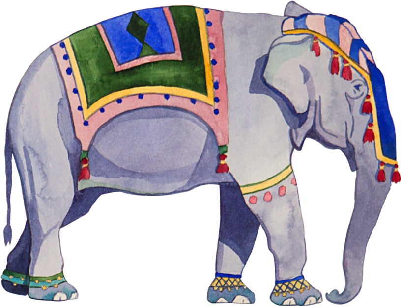 Kat Creative Designs - World Menagerie Calantha Elephant Throw Pillow (1100x1100), Png Download