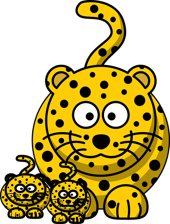 Leopard Tiger Cartoon Clip Art - Cartoon Leopard (549x720), Png Download