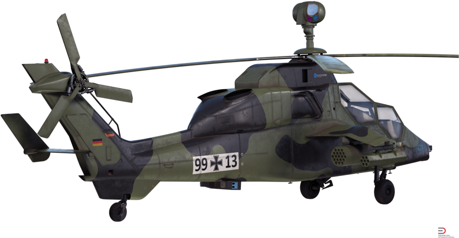 1 Eurocopter Tiger Ec665 German Royalty-free 3d Model - Military Helicopter (920x517), Png Download