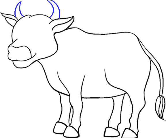 Drawn Cow - Cow Drawing (640x480), Png Download