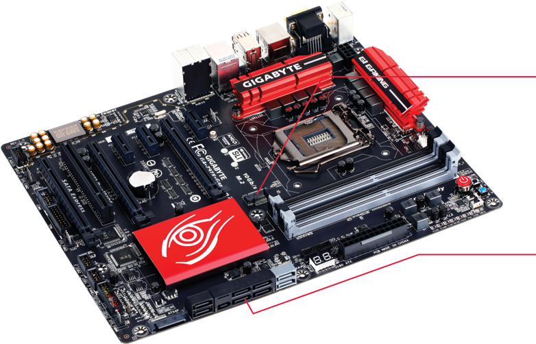Gigabyte G1 Gaming Motherboards - Gigabyte Ga-z97x-gaming 7 Lga 1150 Z97 Gaming Audio (792x532), Png Download