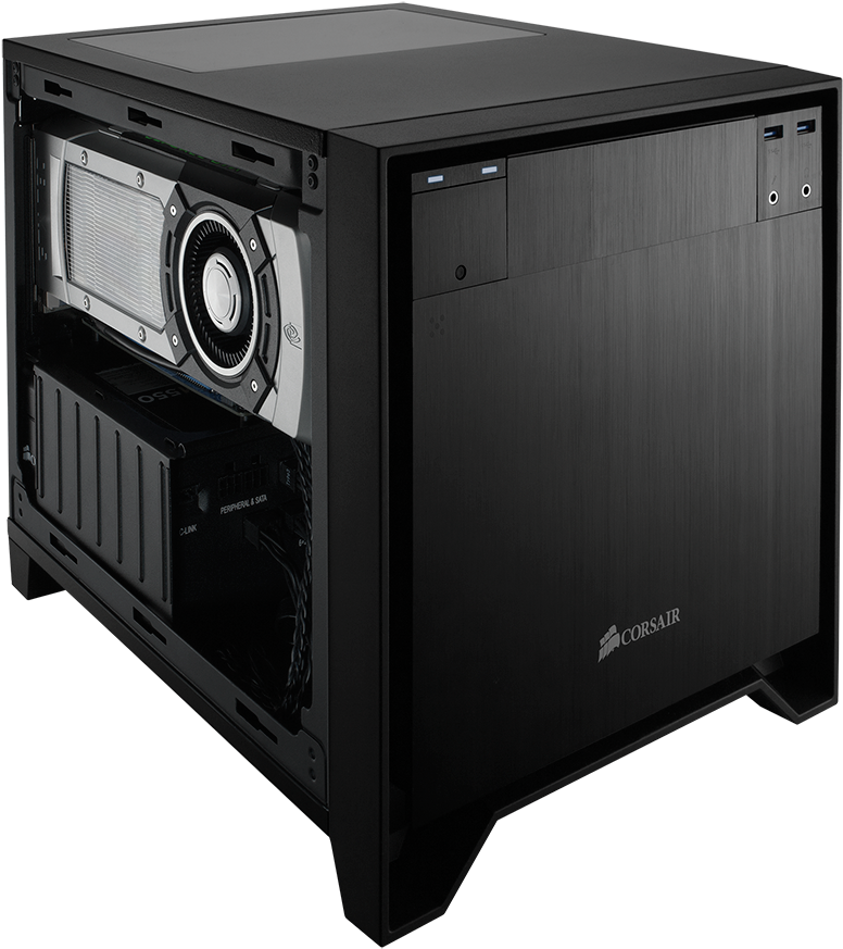 Corsair Obsidian Series 250d Black Brushed Aluminum - Corsair Obsidian (800x896), Png Download