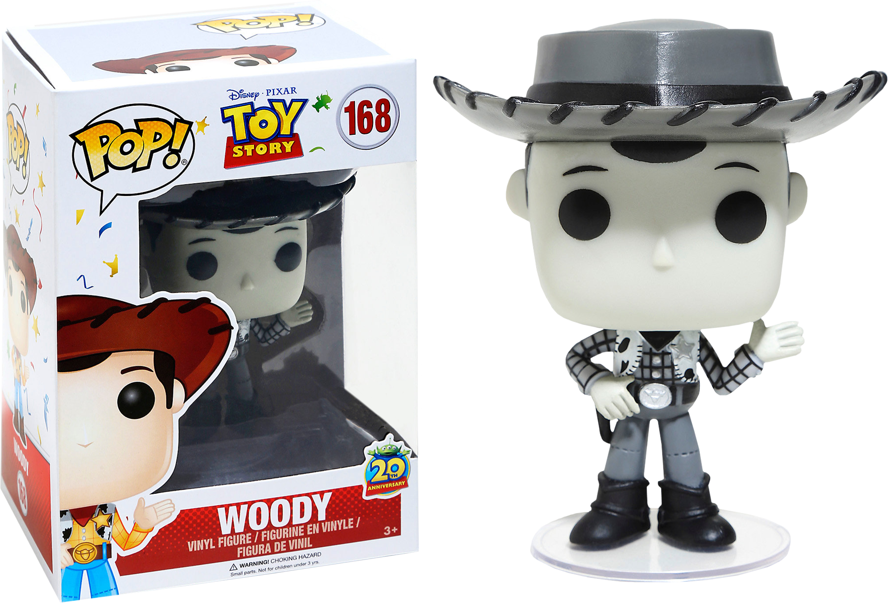 Woody Black And White Woody's Roundup Pop Vinyl Figure - Toy Story Funko Pop (768x522), Png Download