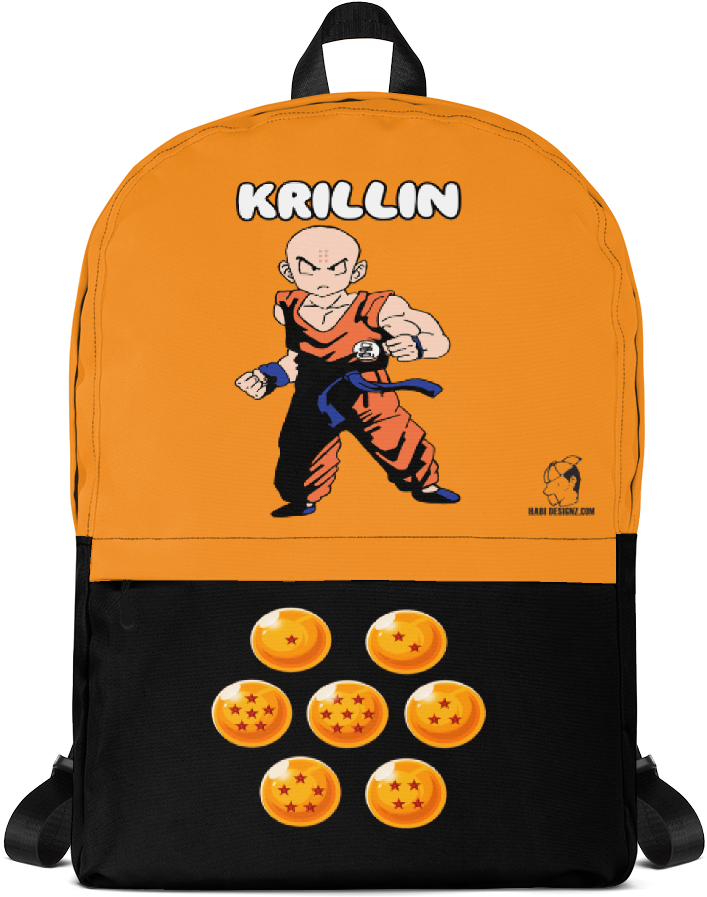 Krillin With Dragon Balls - Backpack (1000x1000), Png Download