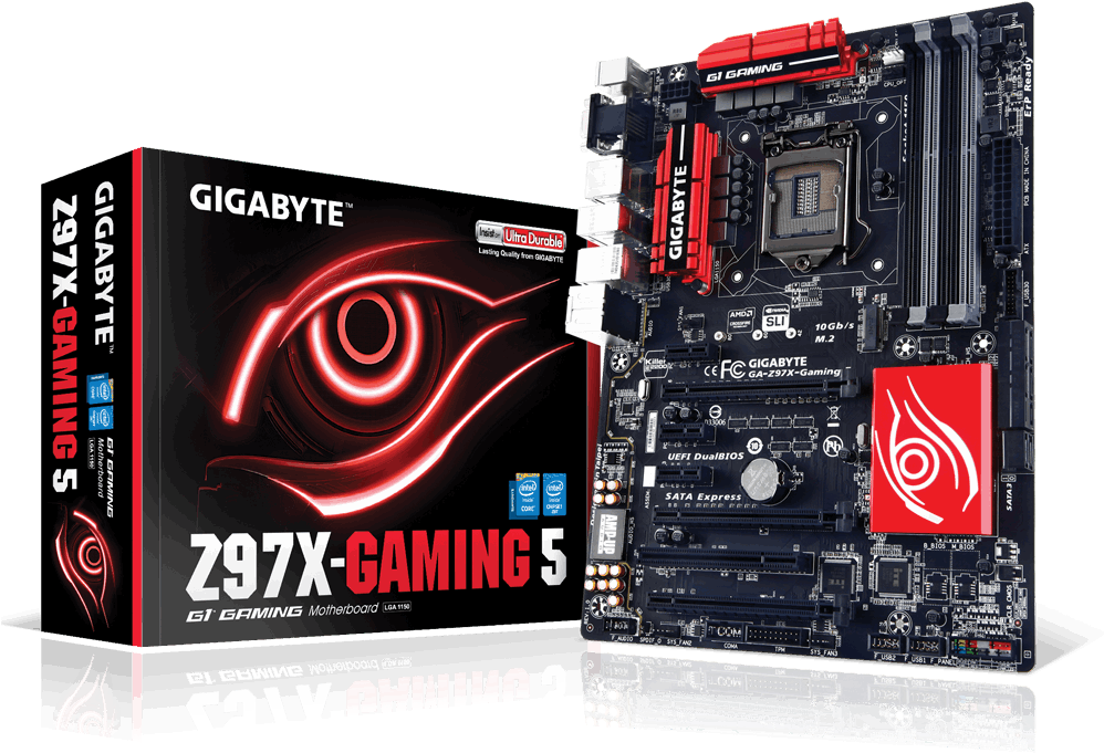 The Z97x Gaming 5 Board Manufactured By Msi - Gigabyte Ga-z97x-gaming 5 Atx Motherboard (1000x749), Png Download