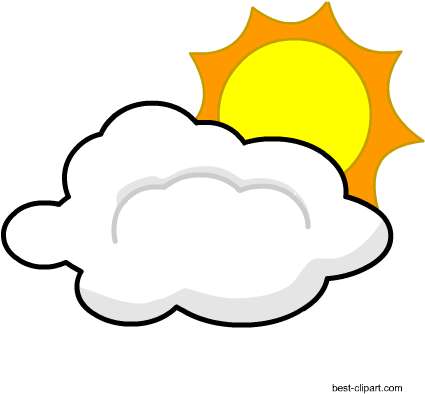 Free Sun And Cloud Clip Art Image (450x450), Png Download
