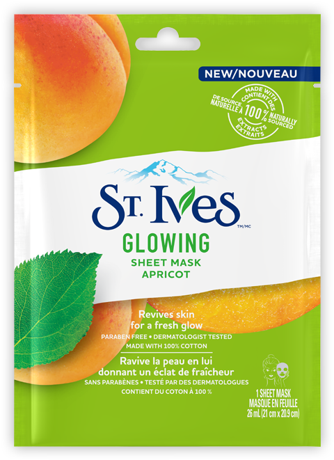 Glowing Apricot Face Sheet Mask - St Ives Glowing Apricot Sheet Mask (530x787), Png Download