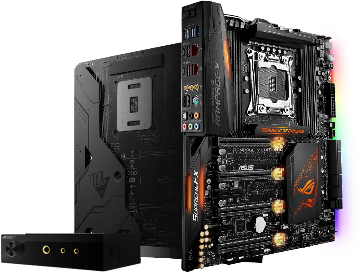 Asus Rog Rampage V Edition 10 Motherboard - Asus Rog Rampage V Edition 10 X99 (1209x1080), Png Download