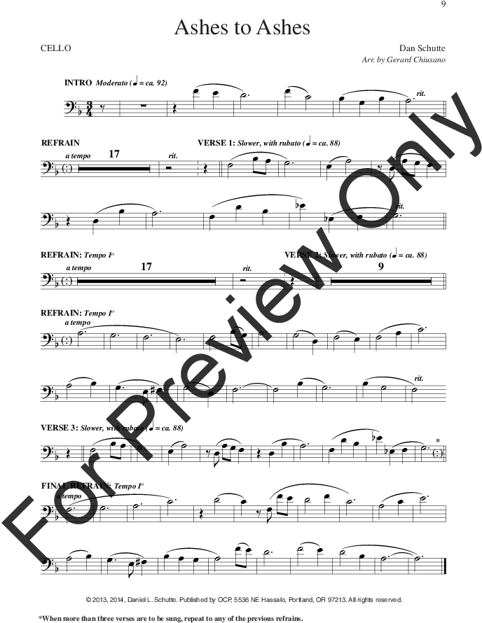 Ashes To Ashes Thumbnail - Oregon Catholic Press (816x1056), Png Download