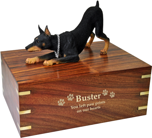 Wholesale Doberman Pinscher Wood Urn Gold Engraved - Engraved Plate For Dog Ashes (500x500), Png Download