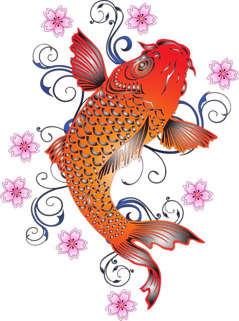 Page 6 Of - Japanese Koi Cherry Blossom Tattoo (476x640), Png Download