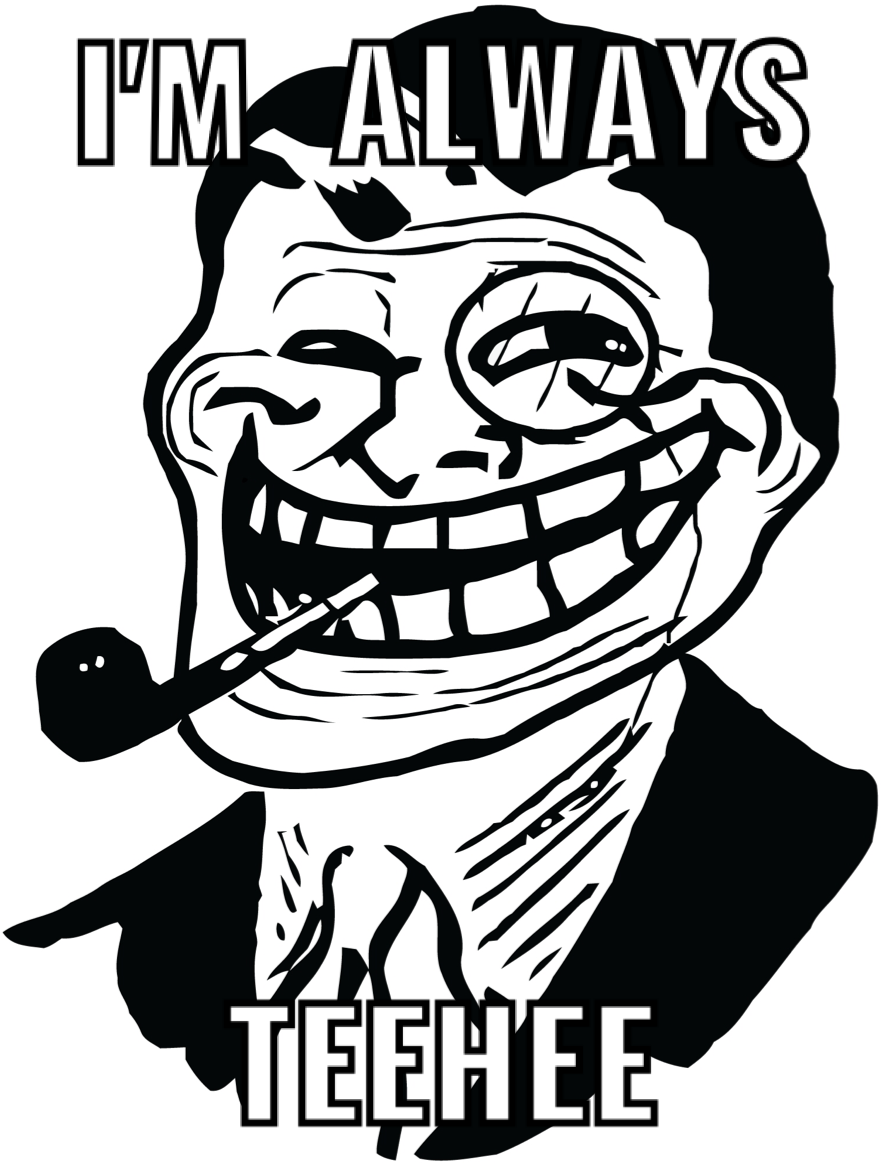 Backgrounds For Dreamworks Troll Face Black Background - Troll Face Png (1109x1280), Png Download