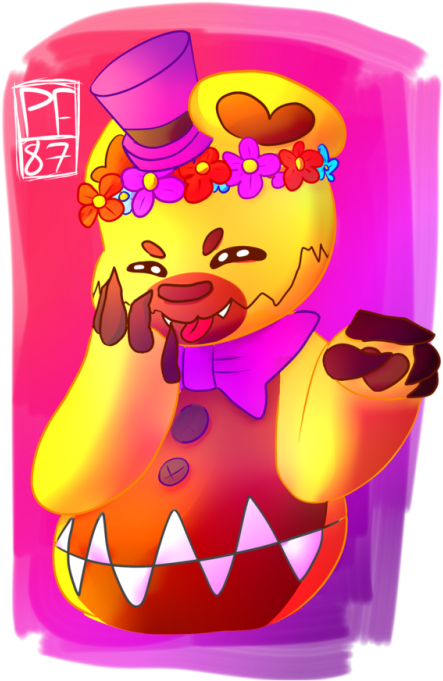 A Cute Nightmare Fredbear - Nightmare Fredbear Cute (500x724), Png Download