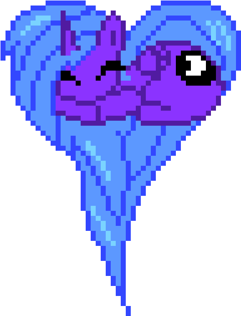 Princess Luna - Mlp Pixel Art Heart (510x660), Png Download
