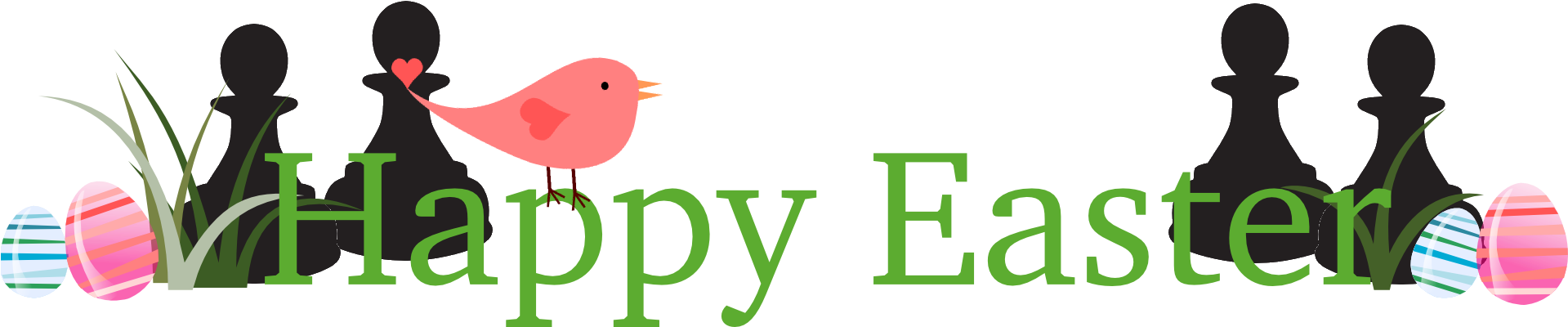 Happy Easter And Chess Pawns Clipart - Easter (1920x719), Png Download