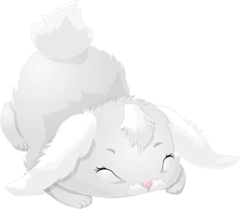 Cute White Bunny Cartoon Png - Cute White Bunny Png (850x739), Png Download