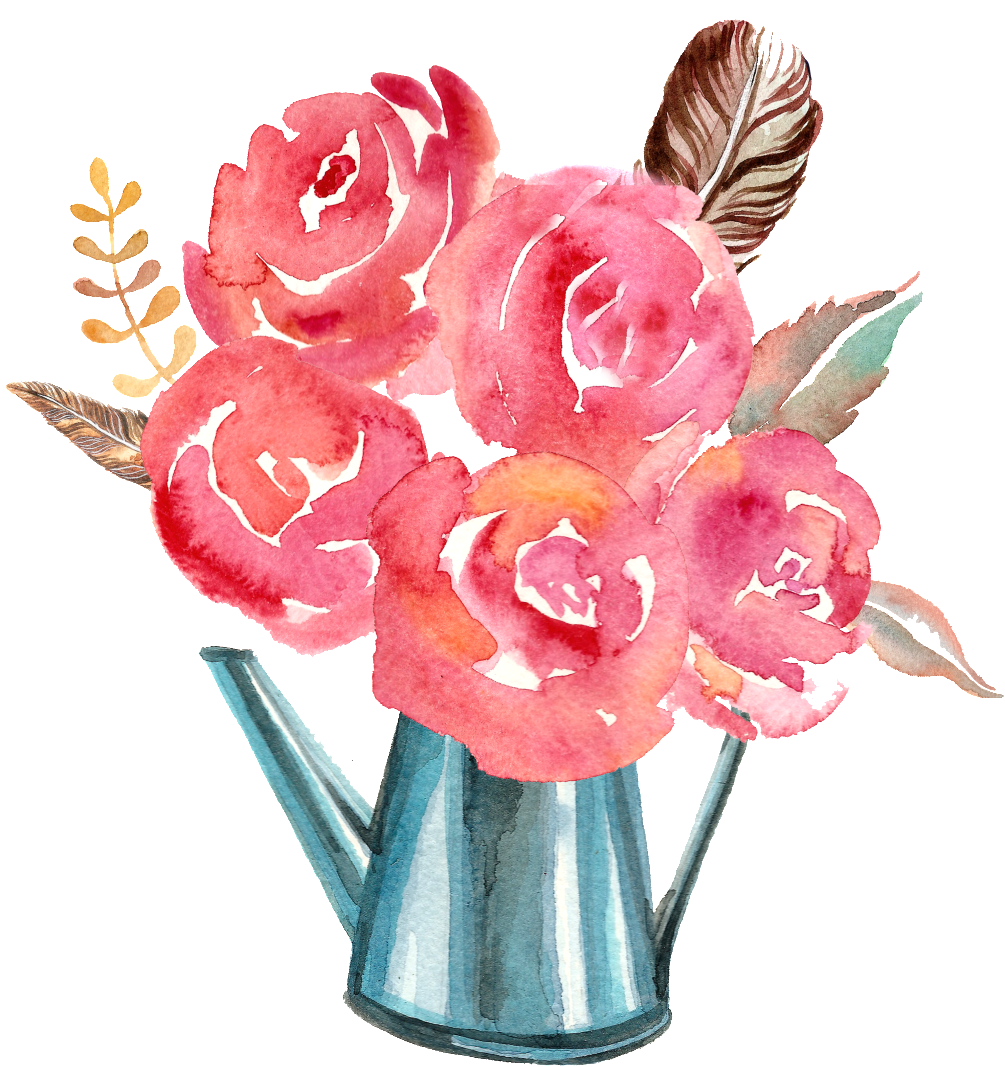 Hand Painted Garden Sprinkler Tool Flower Cluster Decoration - Portable Network Graphics (1024x1184), Png Download