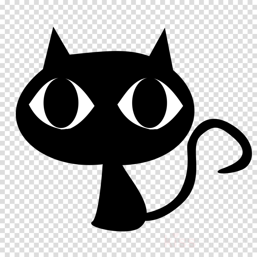 Cartoon Black Cat Png Clipart Cat Kitten Clip Art - Halloween Cat Shot Glass (900x900), Png Download