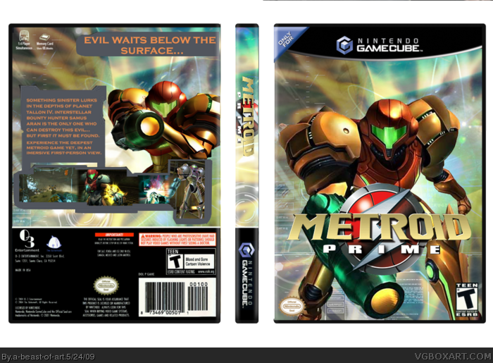 Metroid Prime Box Art Cover - Metroid Prime (700x515), Png Download