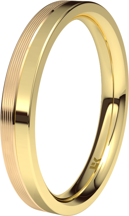 Alianza Bicolor De Oro De 18k - Wedding Ring (1000x1000), Png Download
