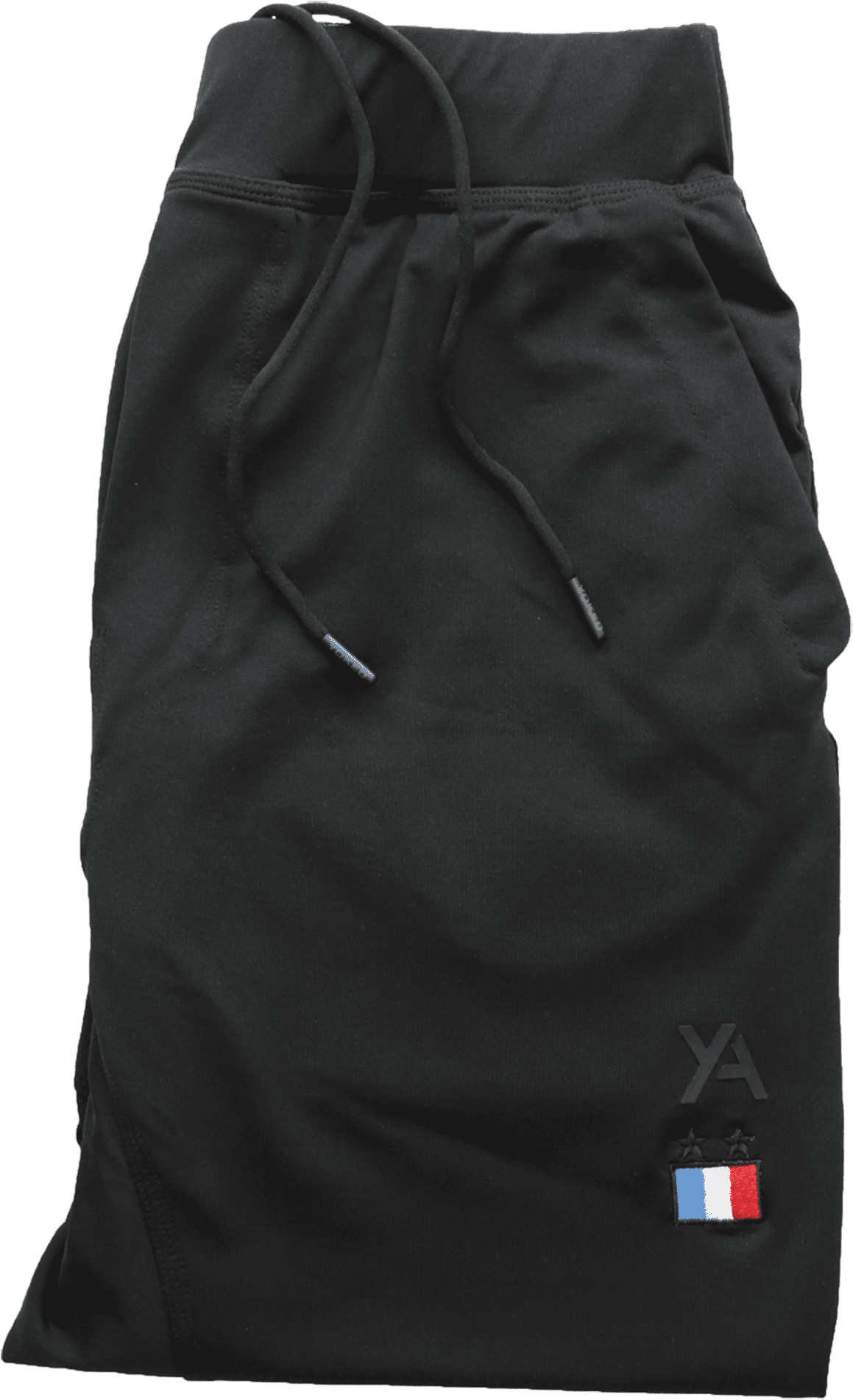 Black Slim Fit Joggers Folded With French Flag - Pocket (2200x2200), Png Download