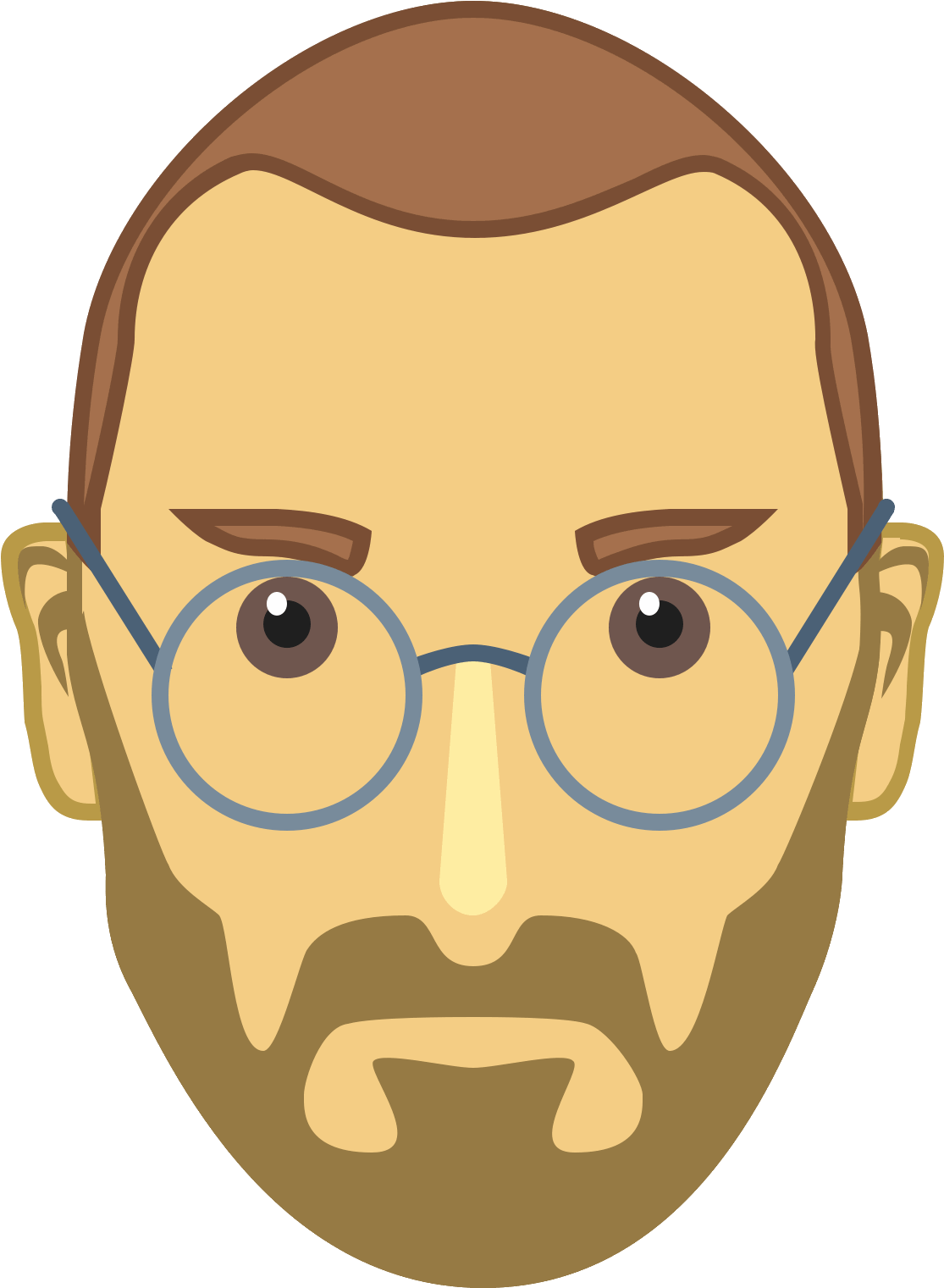 The Icon Is The Frontal View Of The Face Of An Old - Steve Jobs (1600x1600), Png Download