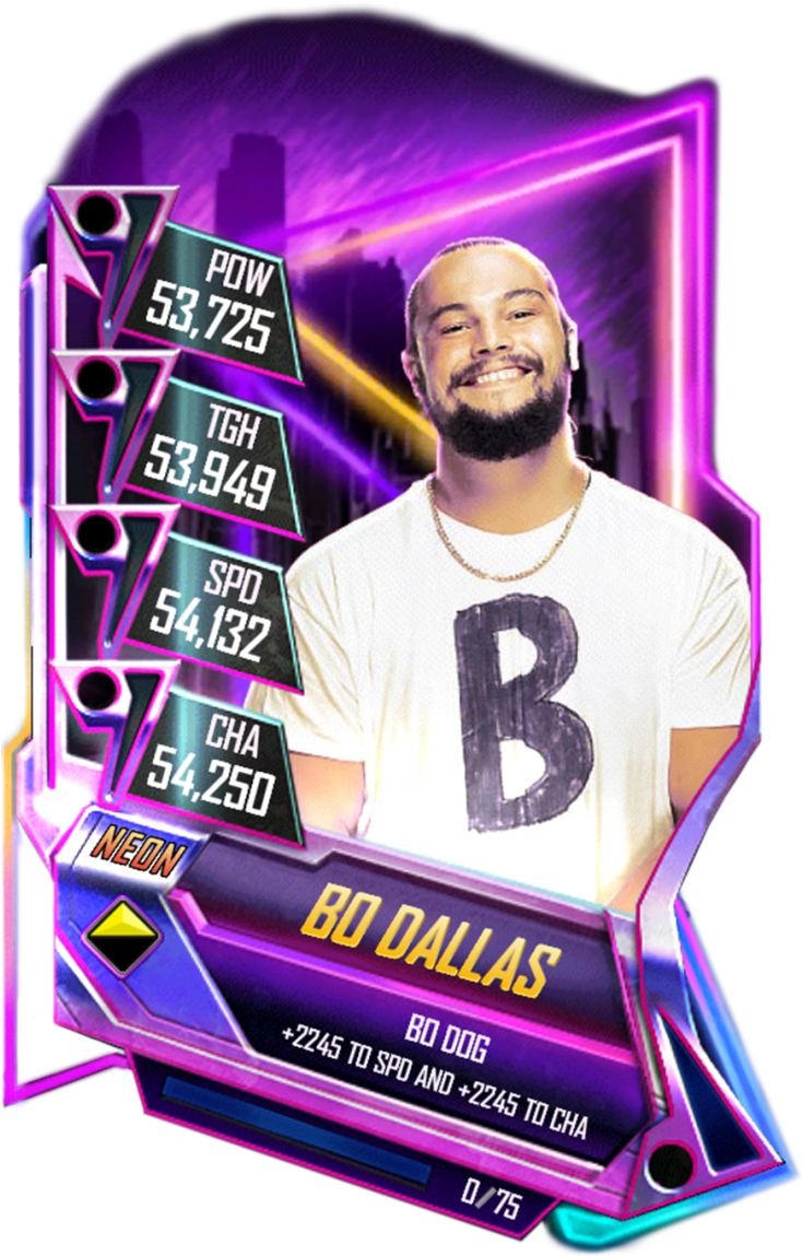 Bo Dallas - Neon Card Wwe Supercard (733x1158), Png Download