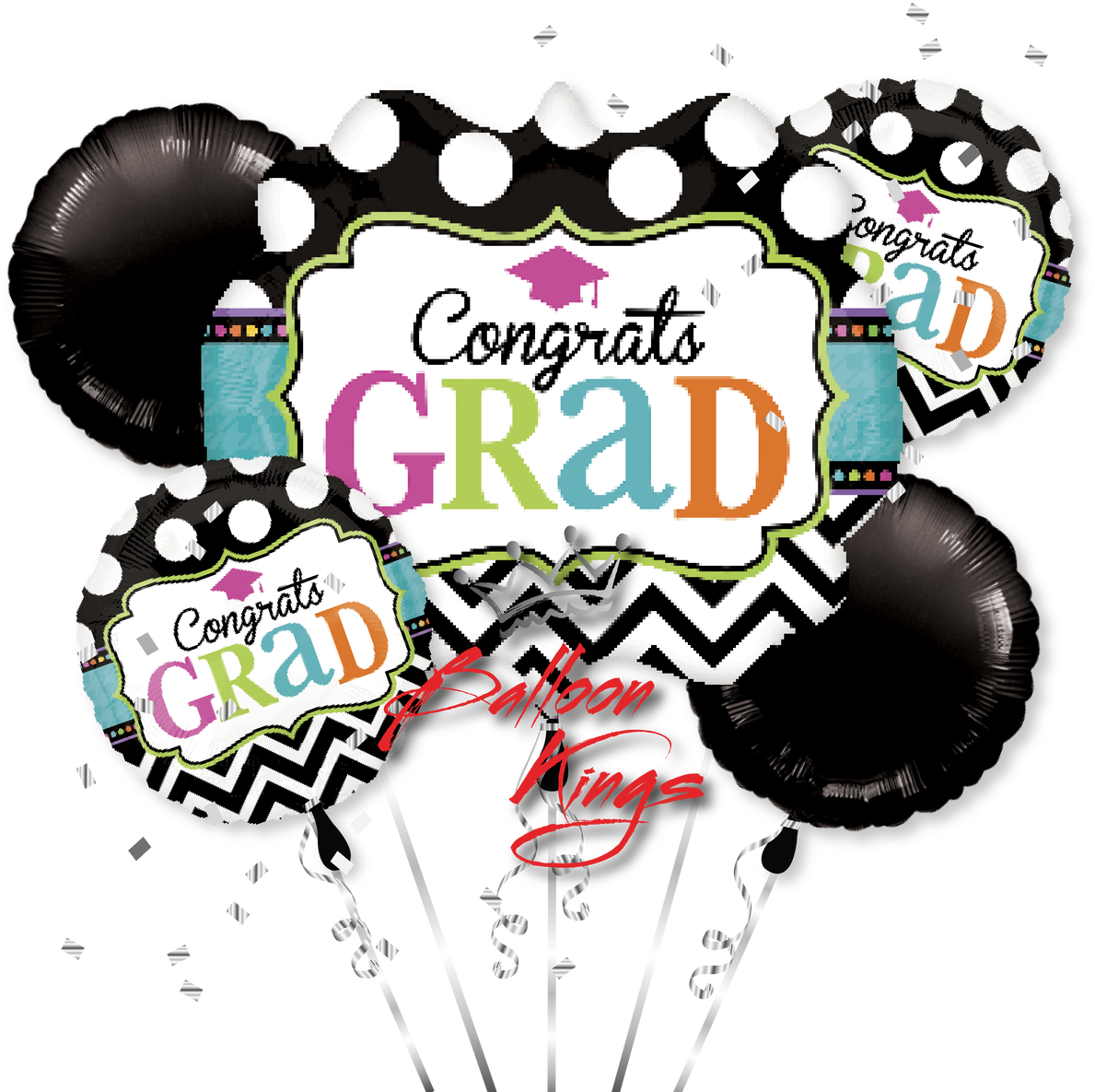 Congrats Grad Chevron Bouquet - Graduation Balloon - Giant Dream Big (1280x1280), Png Download