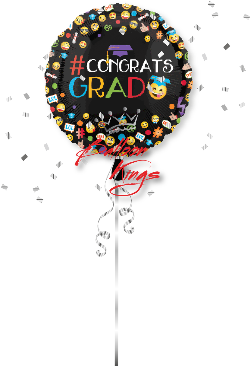 Congrats Grad Smile Faces - Smiley Graduation Balloon (1068x1280), Png Download
