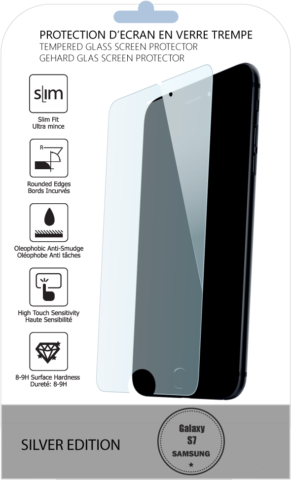 33mm Tempered Glass Silver Edition For Samsung Galaxy - B2b Screen Protector Huawei Y6 Ii Compact Silver Edition (1000x1000), Png Download