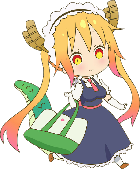 #tohru #cute #kobayashi-san Chi No Maid Dragon - Miss Kobayashi's Dragon Maid Tohru Chibi (598x719), Png Download