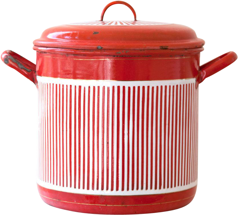 Large French Vintage Enamel Stock Pot - Lid (834x834), Png Download