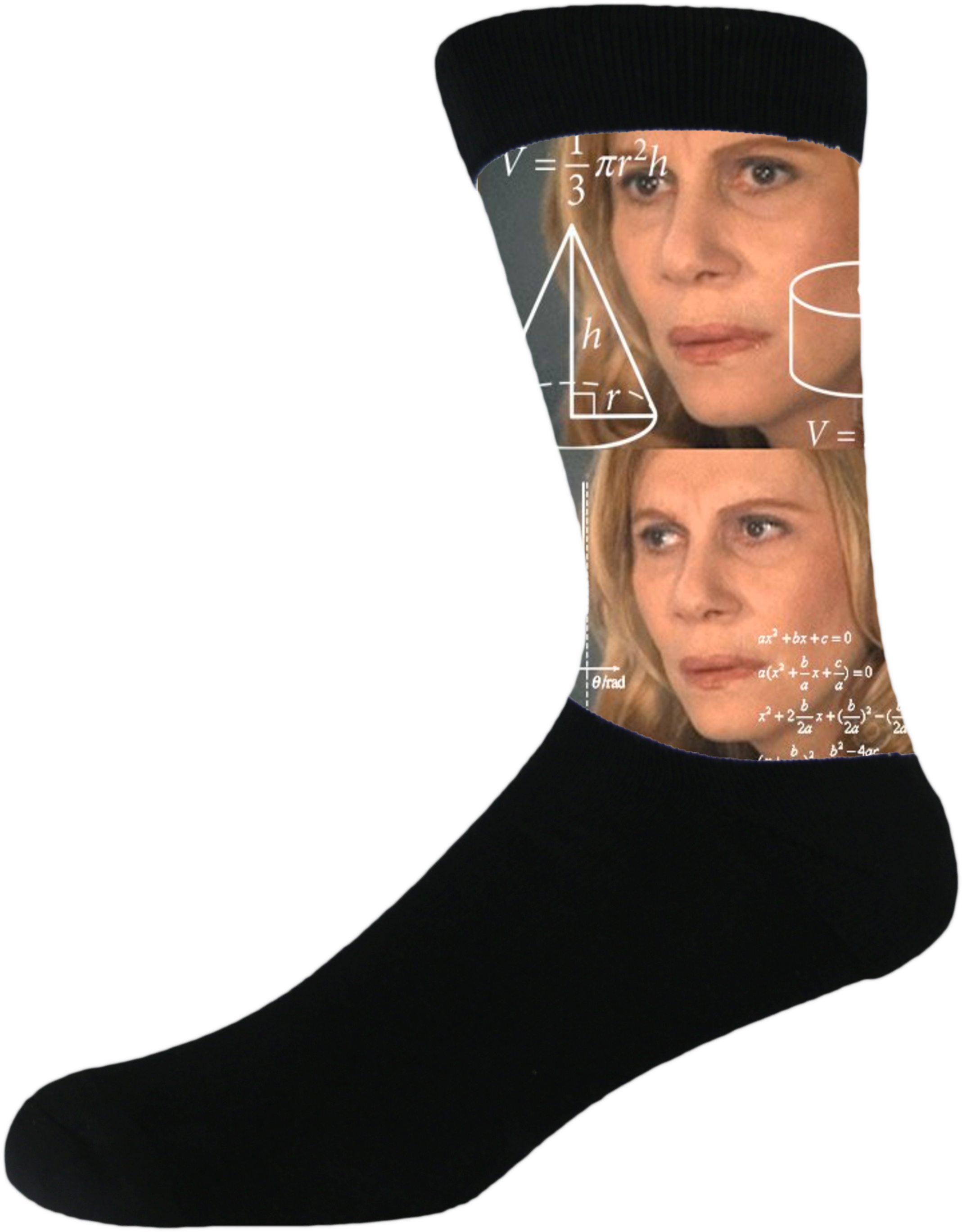 Confused Brazlian Math Lady - Sock (2982x2982), Png Download