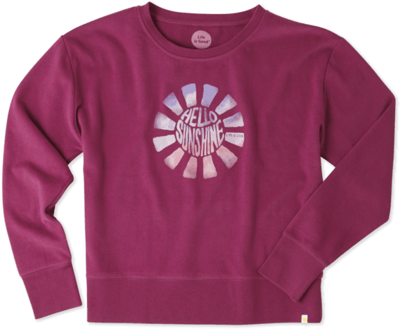 Women's Hello Sunshine Go-to Crew - Long-sleeved T-shirt (570x570), Png Download
