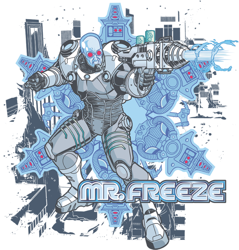 Batman Mr Freeze Pullover Hoodie - Hot Wheels Mr. Freeze Dc Comics (850x861), Png Download