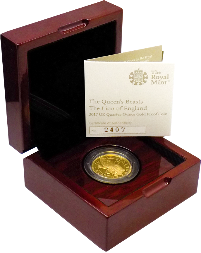 Pre-owned 2017 Uk Queen's Beasts The Lion 1/4oz Gold (900x900), Png Download