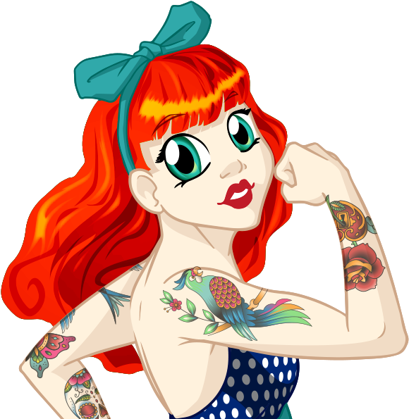 Tattoo Girl Stickers - Tattoo (618x618), Png Download