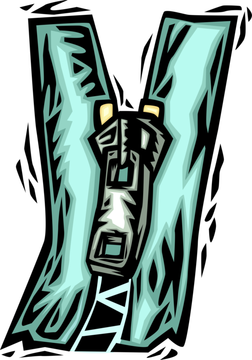 Vector Illustration Of Zipper Or Zip Fastener Uses - Illustration (491x700), Png Download