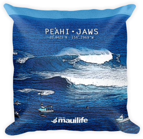 The Mauilife Pe'ahi / Jaws "surf Scene" Square Pillow - Cushion (600x600), Png Download