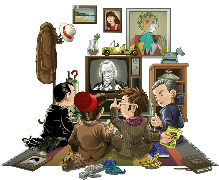 50 Years Of The Doctor Doctor-who Slouchy V-neck (770x680), Png Download