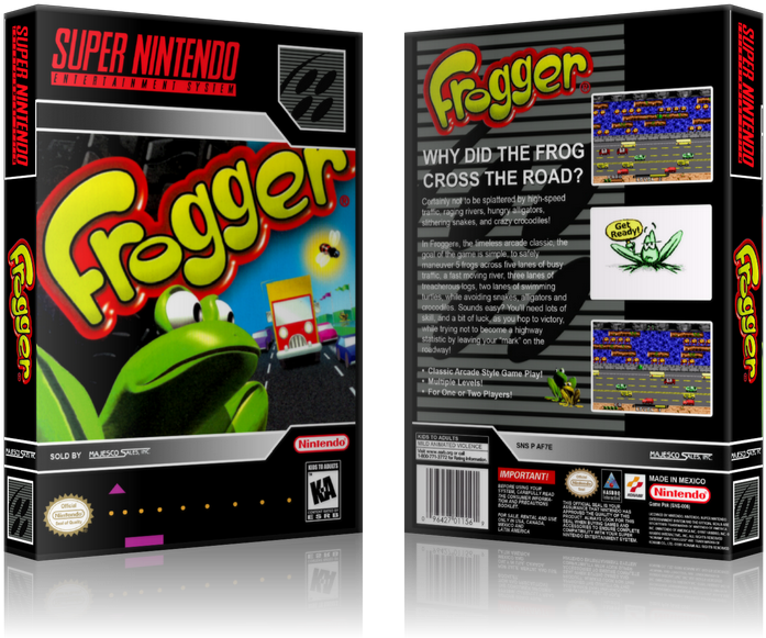 Frogger Replacement Nintendo Snes Game Case Or Cover - Frogger Super Nintendo Snes (900x650), Png Download